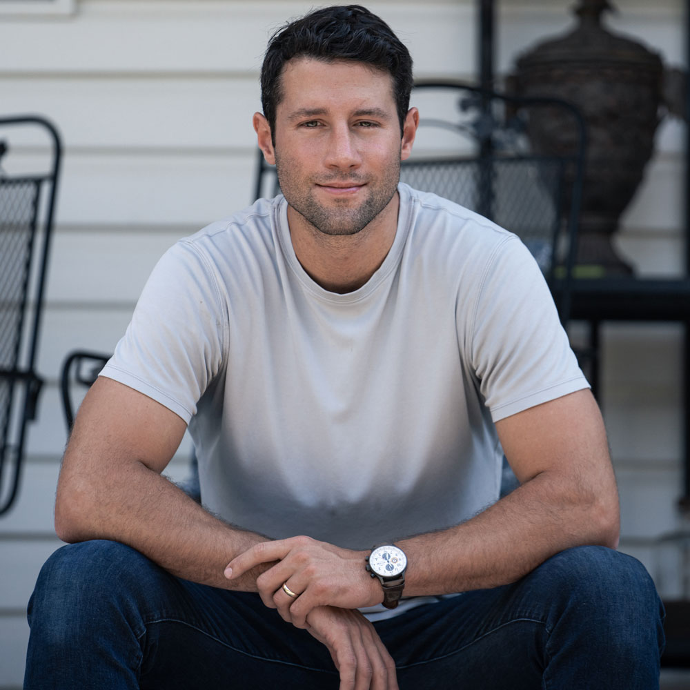 A man sitting on a porch